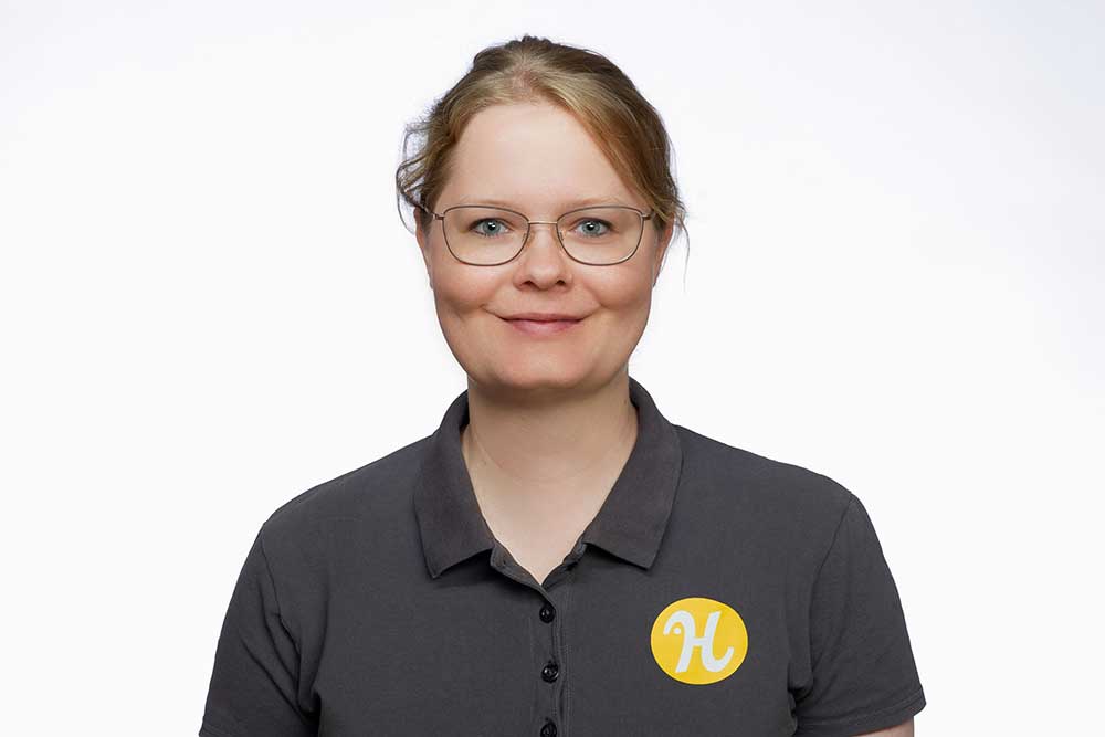 Kerstin Kretschmer, am Empfang bei Hören in Herdern